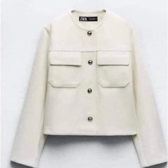NWOT ZARA Soft Jacket White XS - Picture 2 of 3
